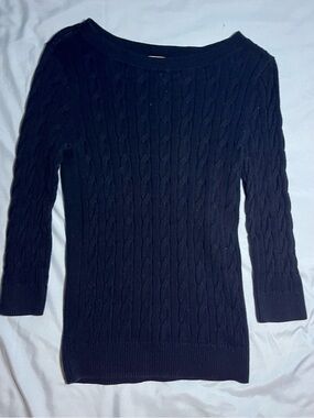 Vintage LOFT Navy Cable-Knit Sweater